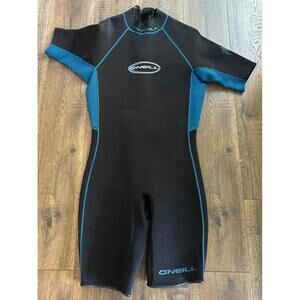 O’Neill Spring “shorty” 2/1 mm Men’s XL Back Zip Black & Teal Hammer